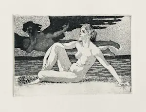Buy Max Klinger - Allegorie mit Genius Aquatinta 1911 Werkverzeichnis Beyer 407? Bid from 250!
