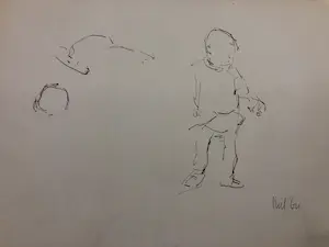 Phil Vermeer-Weterings - twee kinderen (meerdere tekeningen) kopen? Bied vanaf 50!