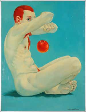 Bart van Belkom - Olieverf op board, Perceptive faculty II verkocht voor € 70!