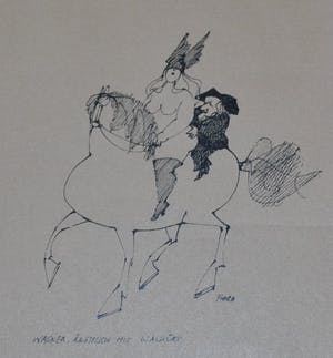 Paul Flora - Die neugierige nase & gesigneerd boek'variaties op Wagner'met originele tekening kopen? Bied vanaf 45!