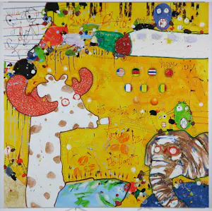 Bas Reinhoud - Acryl op doek, Zonder titel kopen? Bied vanaf 200!