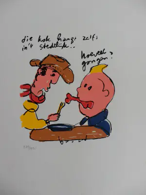 Herman Brood - Kleurenzeefdruk LUCKY LUKE en KUIFJE kaufen? Bieten Sie von 1!