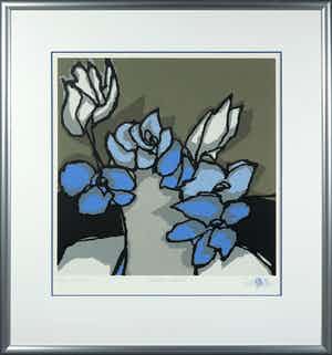 Fon Klement - Boardsnede, Lumiere agrentée - Ingelijst verkocht voor € 100!