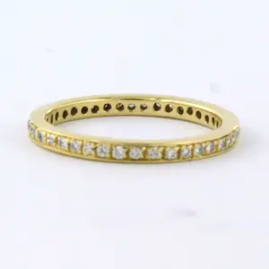 18k geel gouden alliance ring met briljant geslepen diamant  tot. 0,41ct - rm 16 kopen? Bied vanaf 440!