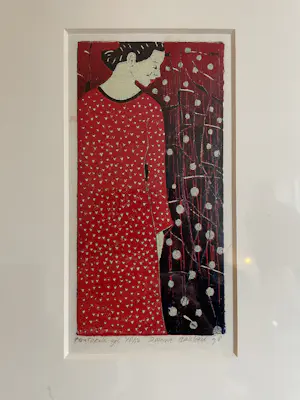 Dianne Bakker - Houtsnede - Vrouw in Kimono kopen? Bied vanaf 85!