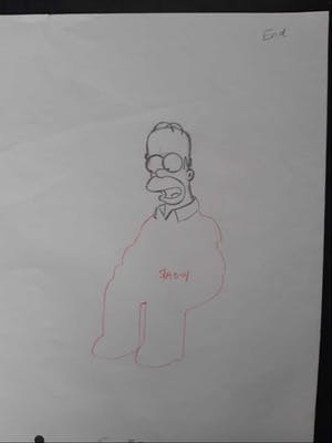 Matt Groening - originele productie tekening, The Simpsons, Homer kopen? Bied vanaf 1!