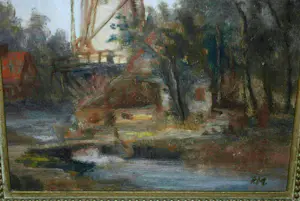 Romain Malfliet - Monumentale monografie & toegeschreven olieverfschilderij Oude Molen Delft kopen? Bied vanaf 85!