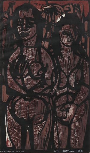 Fon Klement - Houtsnede, De dochters van Lot - Ingelijst kopen? Bied vanaf 100!