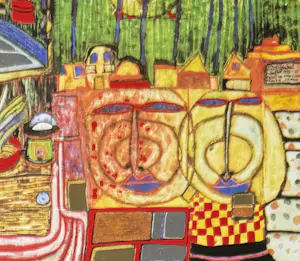 Friedensreich Hundertwasser - offsetprint met prägedruk | 'Regentag in Siam | 1976-1977 kopen? Bied vanaf 20!