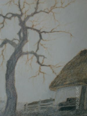 Dirk Baksteen - "Hoeve" pastel kleurpotlood origineel kopen? Bied vanaf 145!