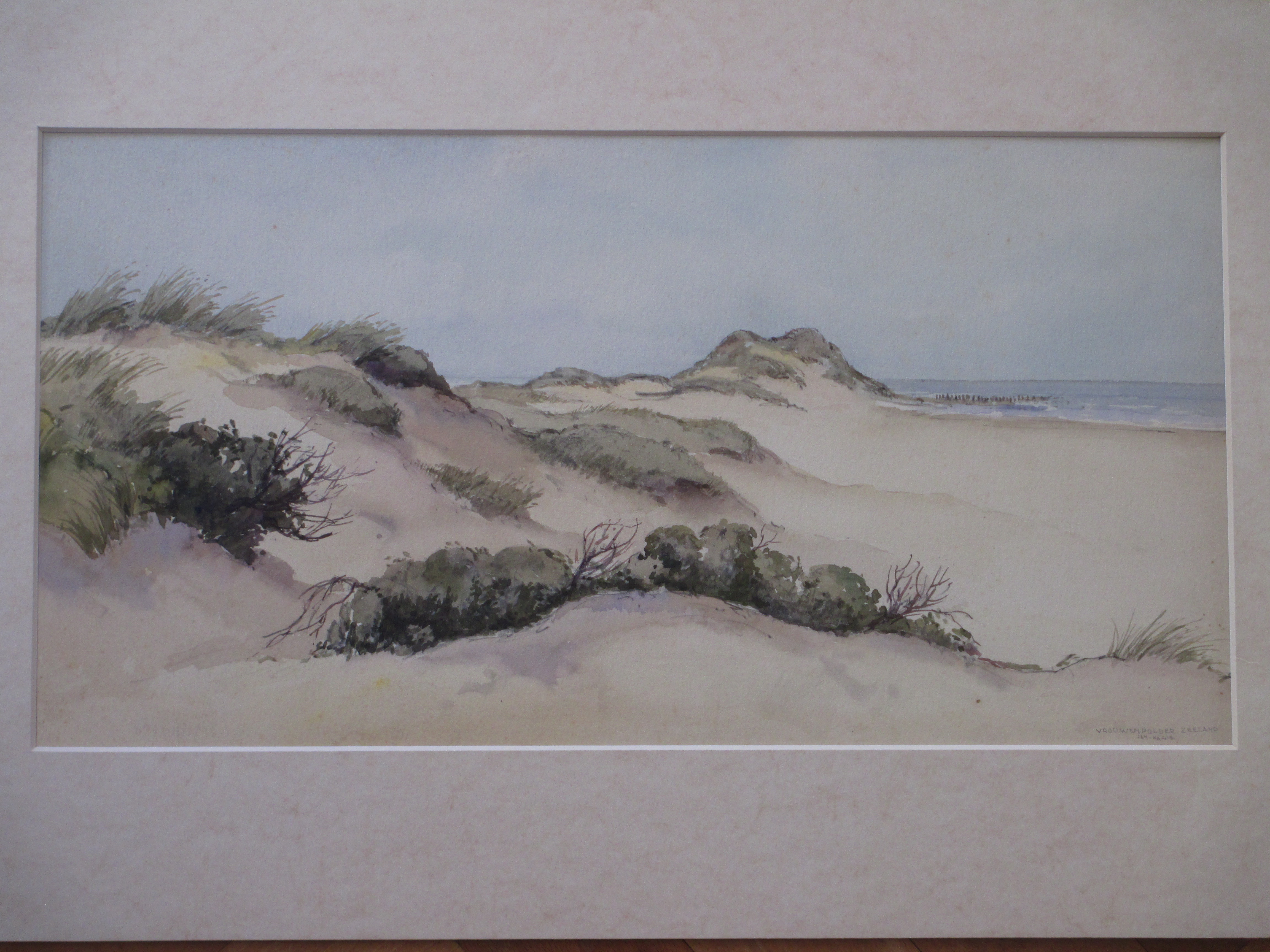 Jan Kagie (jr.) - Vrouwenpolder,Zeeland - Gemengde techniek verkocht voor € 75!