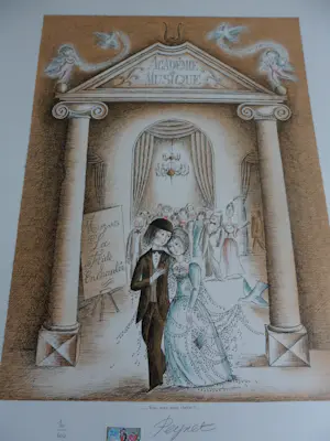 Raymond Peynet - Litho. Titel, Vous avez aime Cherie ? kopen? Bied vanaf 40!