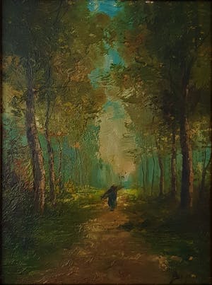 Niet of onleesbaar gesigneerd - landschap met figuur kopen? Bied vanaf 1!