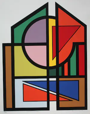 AcheterGuy Vandenbranden - Kleurrijke zeefdruk: Cathedrale de la lumiere - 1999 (laatste exemplaar!)? Enchérissez de 225!