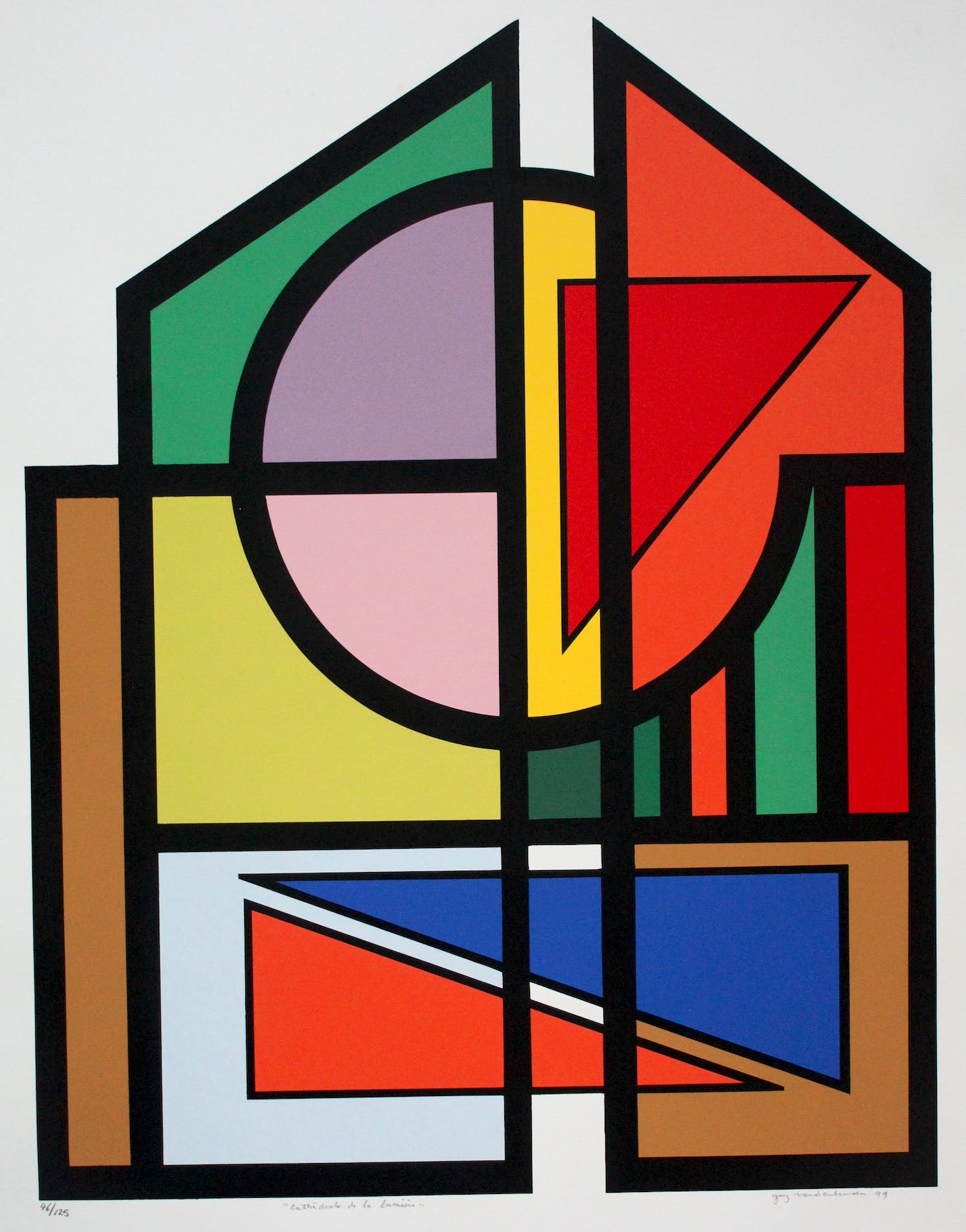 Guy Vandenbranden - Kleurrijke zeefdruk: Cathedrale de la lumiere - 1999 (laatste exemplaar!) verkocht voor € 225!