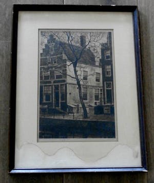 Dirk Harting - Ets: Herengracht, Amsterdam - 1928 - met opdracht kopen? Bied vanaf 40!