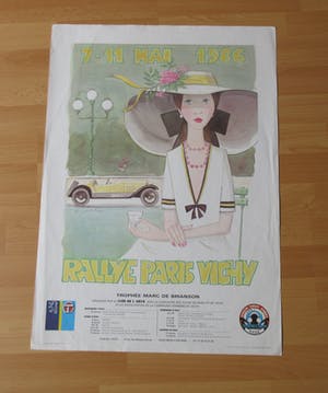 Niet of onleesbaar gesigneerd - Originele poster Rally Paris - Vichy - 1986 kopen? Bied vanaf 1!