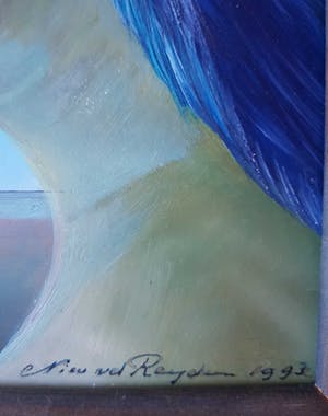 Nico van der Reyden - Olieverf op board, Blik in de toekomst - Ingelijst. kopen? Bied vanaf 1!