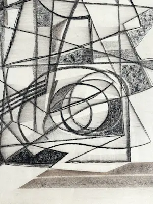 Silvin Bronkart - Prächtige und großformatige abstrakte Komposition aus dem Jahr 1954 kopen? Bied vanaf 800!