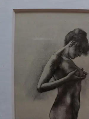 Felicien Rops - Dame. Portret. Naakt. 1908. Ingelijst. kopen? Bied vanaf 129!