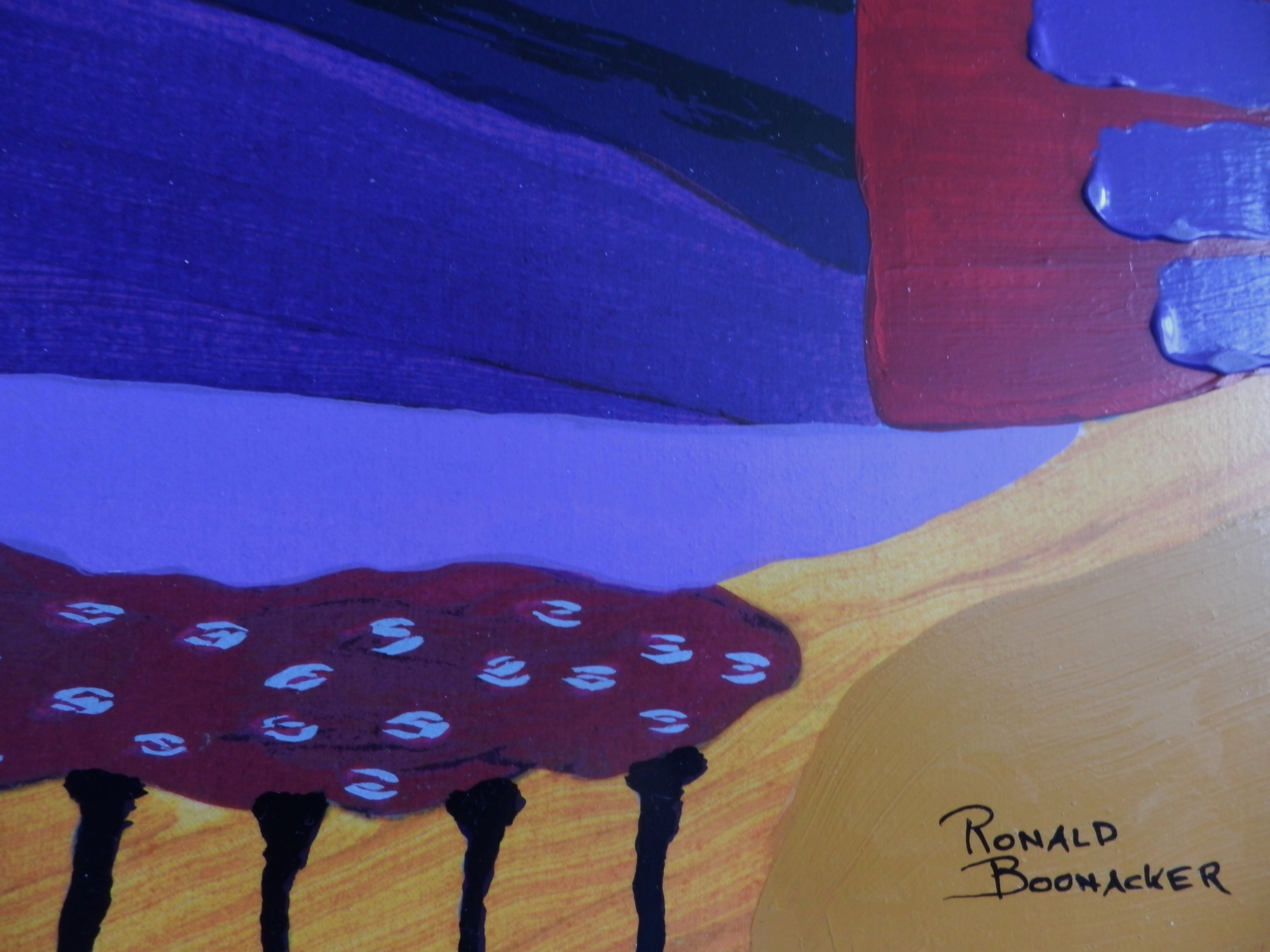 Ronald Boonacker - met Acrylverf opgehoogde Zeefdruk op paneel in fraaie baklijst kopen? Bied vanaf 225!