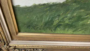 Oskar Keller - Flusschleife mit kleinem Dorf kopen? Bied vanaf 75!