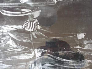 Astrid van Leest - Ets, Titel. "Gijs ". kopen? Bied vanaf 30!