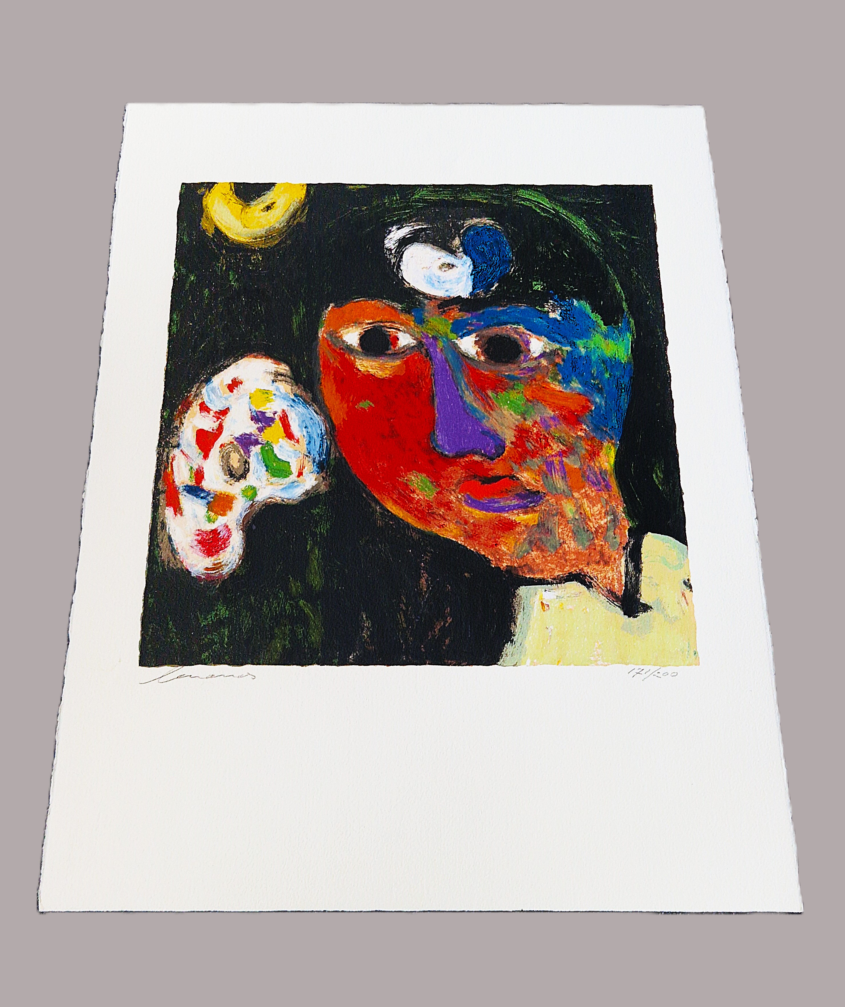 Eugène Brands - grote express. kleuren litho "painter - zelfportret met palet" bep. oplage (200) kopen? Bied vanaf 89!