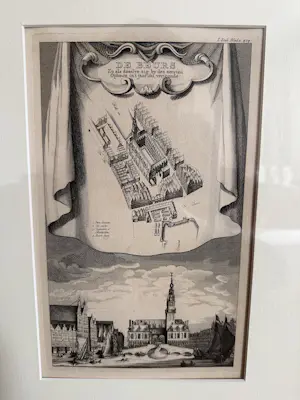 Isaac Tirion - De beurs van Amsterdam, originele kopergravure kopen? Bied vanaf 25!