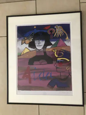 Corneille - zeefdruk - AIDA - 29/200 , gesigneerd en ingelijst kopen? Bied vanaf 149!