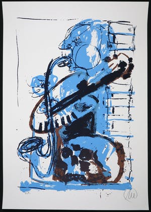 Marcus Lupertz - Zeefdruk, Saxofonist kopen? Bied vanaf 50!