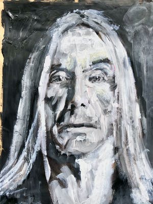 Peter Klashorst - Iggy Pop - Schilderij op papieren zak kopen? Bied vanaf 1!