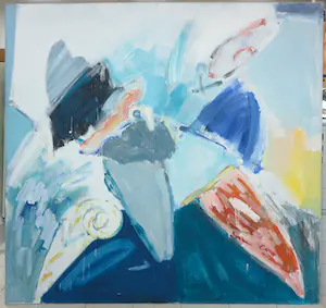 Piet Warffemius - Olieverf op doek, Abstracte compositie - Ingelijst (Zeer groot) kopen? Bied vanaf 750!