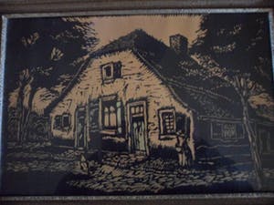 Paul van Dam - Houtsnede, Boerderijgezicht. kopen? Bied vanaf 20!