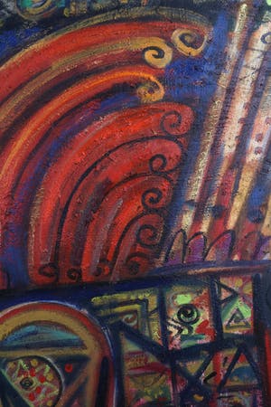Niet of onleesbaar gesigneerd - Acryl op doek, Bali (Zeer Groot!) kopen? Bied vanaf 10!