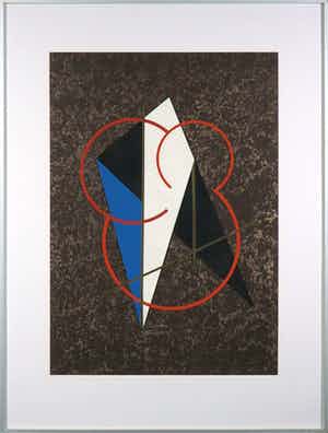Cesar Domela - Collage, Zonder titel - Ingelijst verkocht voor € 80!