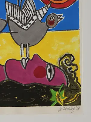 Corneille - De Vrouw en de Vogel - Handgesigneerd - 1998 kopen? Bied vanaf 300!