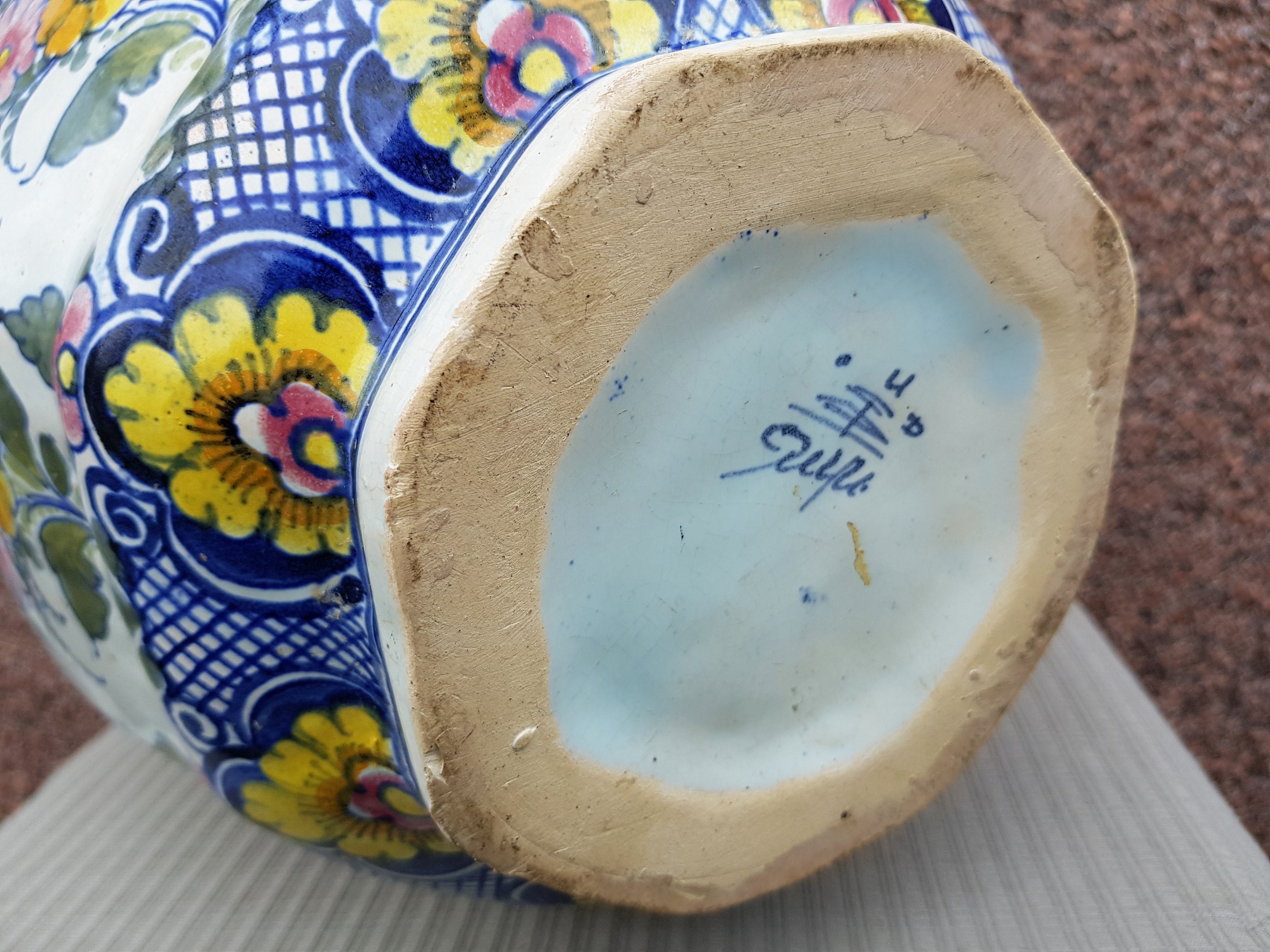 Potterie Oud Delft - Grote Dekselvaas - Polychrome kopen? Bied vanaf 50!