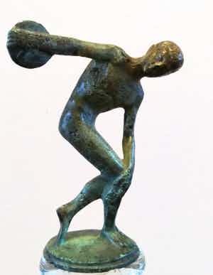 Brons (Onbekend) - Bronzen beeld, discuswerper verkocht voor € 45!
