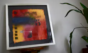 Theo Koster - Zeefdruk en collage - Nummer 5 (Zonder titel) - Ingelijst kopen? Bied vanaf 40!