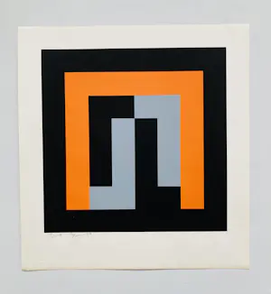 Ian Tyson - orange, grey (geometrisch abstract) kopen? Bied vanaf 95!