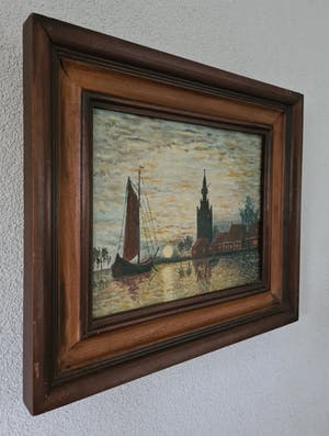 Niet of onleesbaar gesigneerd - Pointillistisch haventje kopen? Bied vanaf 1!