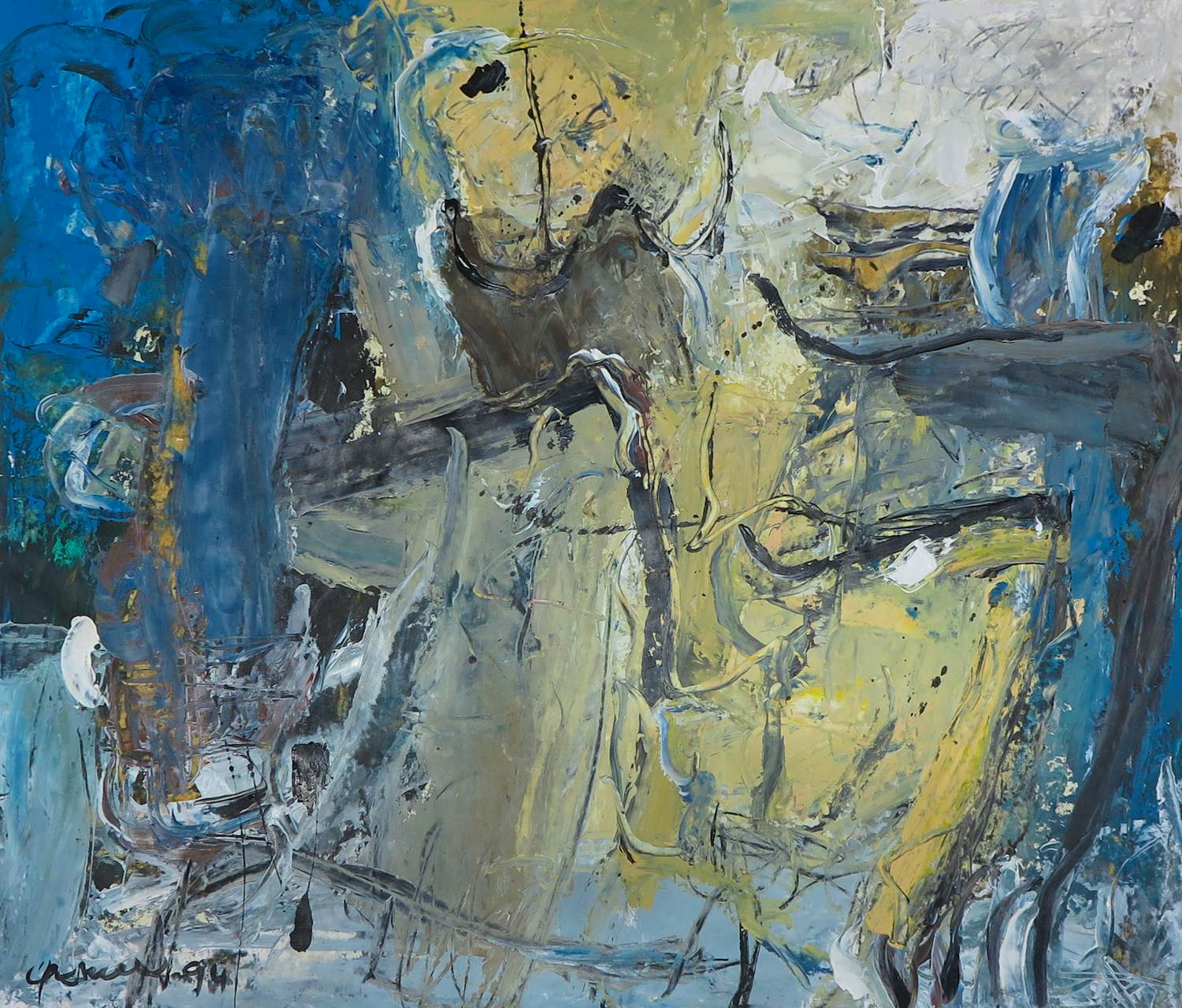 Gerriet Postma - Gemengde techniek / acryl op papier, Z.T. (Groot) + gesigneerd boek! kopen? Bied vanaf 300!