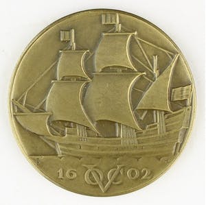 Henk Etienne - Bronzen penning: Verbinding Nederland-Indië, 1928 kopen? Bied vanaf 75!