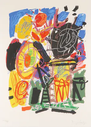 Kees Salentijn - Zeefdruk, Abstracte compositie - Ingelijst kopen? Bied vanaf 50!
