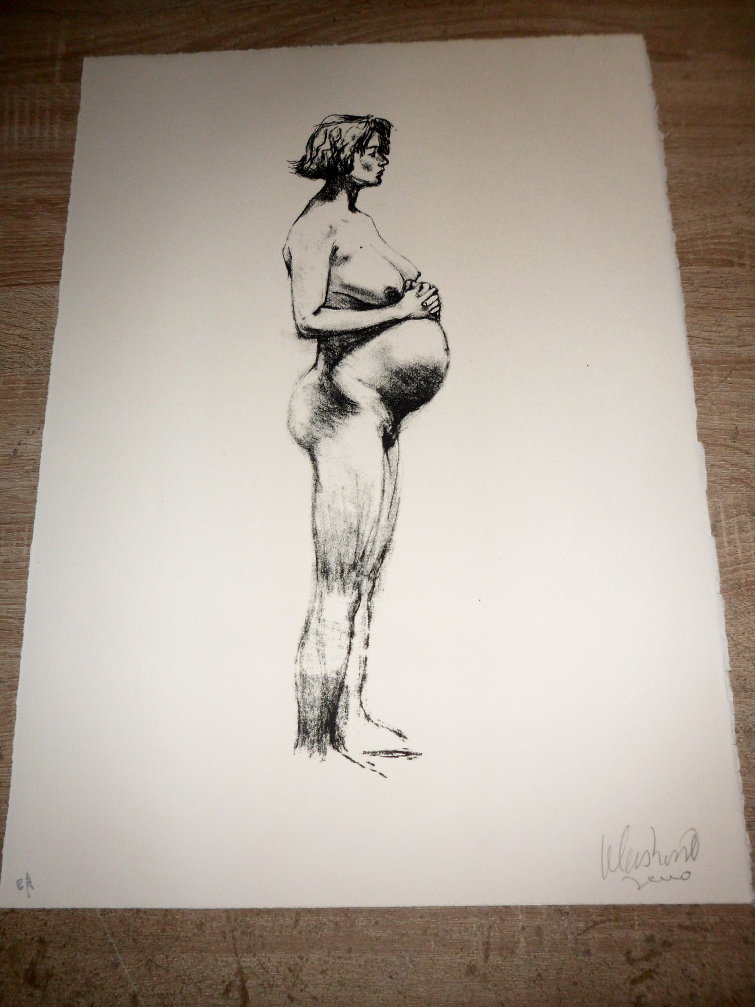 Peter Klashorst - Litho. Titel, "Pregnant" verkocht voor € 35!