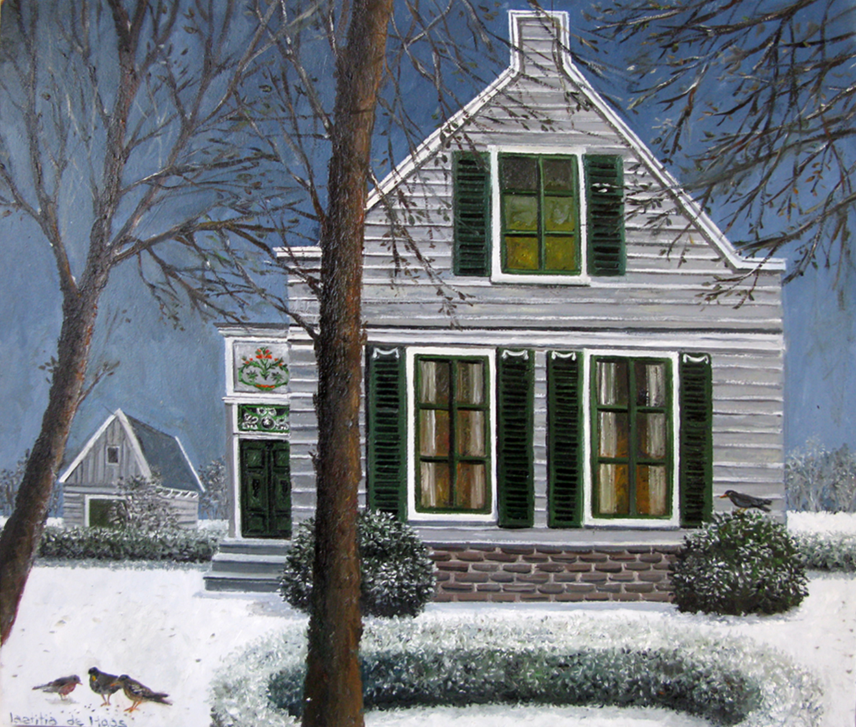 Laetitia de Haas - ZAANS HUIS IN DE SNEEUW verkocht voor € 50!