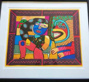 Clemens Briels - The model and the Lion 3D (zeldzaam) prachtwerk verkocht voor € 350!