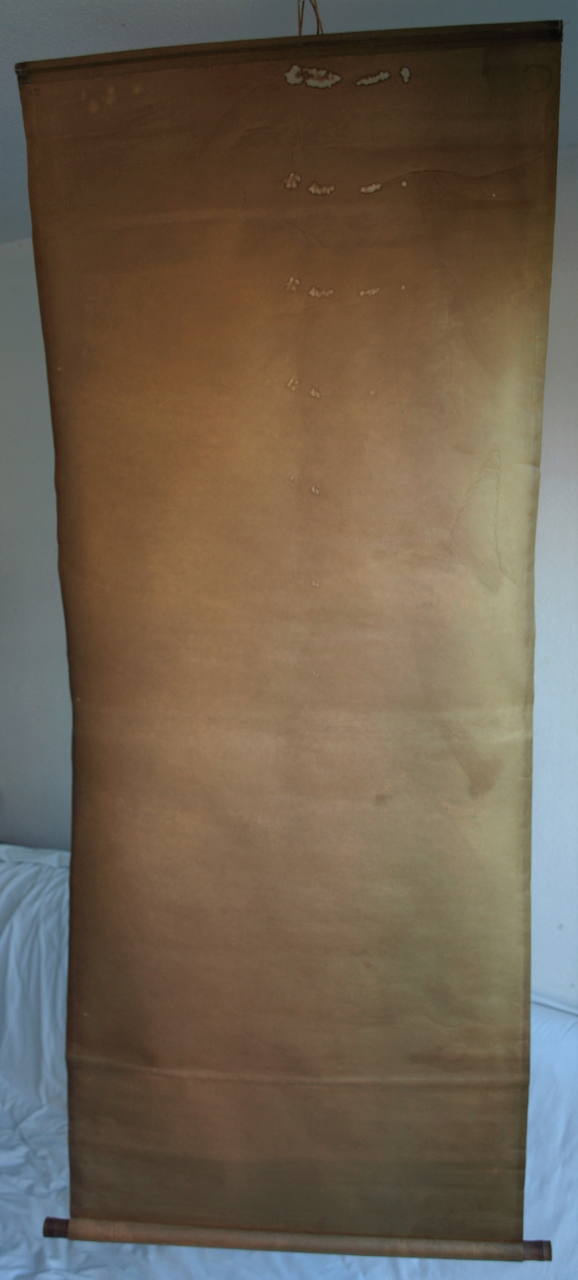 Niet of onleesbaar gesigneerd - Haan en Bloesem - Aquarelverf en inkt op papier, opgerold op houten stok kopen? Bied vanaf 1!