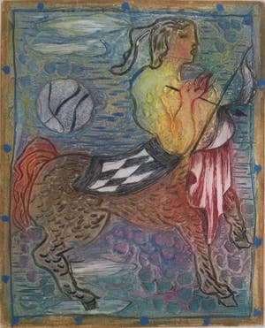 Osanne Nègre - "Sagittaire Idéal" (sterrenbeeld) | Litho - carborundum (ingelijst) kopen? Bied vanaf 49!